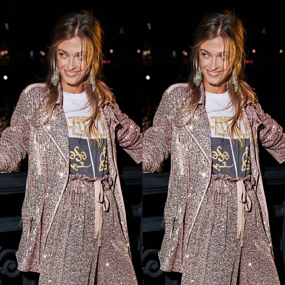 Free People Midnight Message Moto Jacket